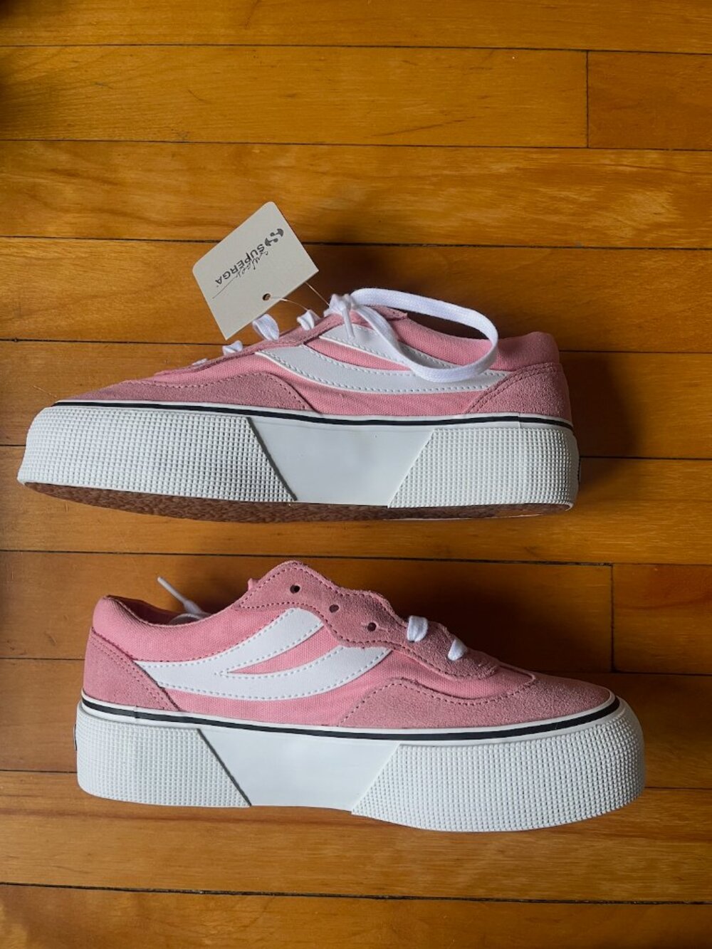 Superga Women's Pink & White Sneakers
